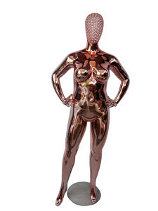 Mannequins en tissu XXL tendance, corps de grande taille, tête abstraite, finition dorée électrolytique, tête de diamant de grande taille, mannequin féminin - Product Image 5