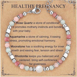 2026080905 <span class=keywords><strong>Bracciale</strong></span> in Pietra Naturale MOQ 1 con Perle di Pietra di Luna e Ossidiana <span class=keywords><strong>per</strong></span> Donne in Gravidanza - Moda Unisex Europea e Americana - Product Image 2