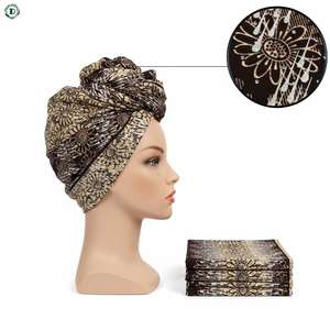 Tissu imprimé cire africaine florale ornée de strass <span class=keywords><strong>marron</strong></span> Beige Ankara Batik 100% coton robes de mariage <span class=keywords><strong>Pagne</strong></span> projets d'art bricolage - Product Image 3