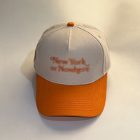 Gorra de Béisbol Bordada en Tela de Rizo 3D, 100% Algodón, Estilo Deportivo Urbano Personalizado, 5 Paneles, Visera Curva, Dos Tonos, Cierre a Presión