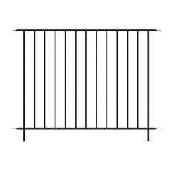 باب وسياج أمريكي من الفولاذ الأسود المقاوم للصدأ بتصميم منحني، سلسلة برو، 32 بوصة. قضبان معدنية متباعدة بارتفاع 8 أقدام وعرض - Product Image 5