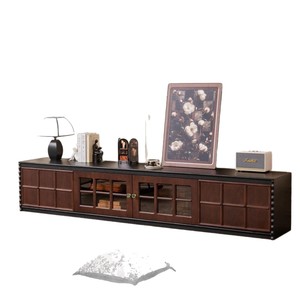 French Retro Solid Wood Tv Cabinet Antique Style Storage Display Cabinet Living Room Floor Standing <b>Unit</b> - Product Image 5