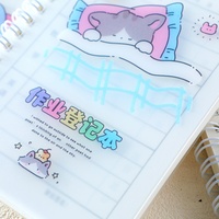 Cuaderno Espiral A6 con Cubierta de PP con Dibujos Animados, 90 Hojas, 80GSM, Planificador de Tareas Escolares, Regalo para Niños, Material Escolar