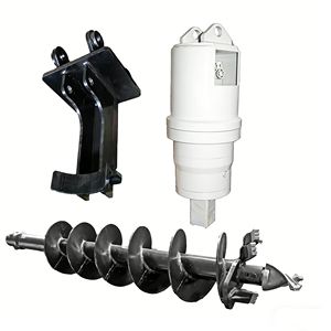 Máy khoan đất thủy lực gắn trên máy xúc, được trang bị giàn khoan và mũi khoan - Product Image 5