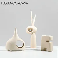 Ornamen Vas Keramik Ruang Tamu Dekorasi Rumah Interior Minimalis Gaya Artistik Unik Modern
