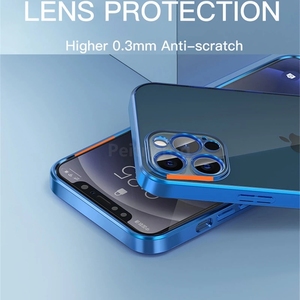 Étui de placage à cadre <span class=keywords><strong>carré</strong></span> Transparent de luxe pour <span class=keywords><strong>iPhone</strong></span> 14 13 12 <span class=keywords><strong>11</strong></span> Pro Max 12XS XR X 7 8 Plus SE 2020 housse transparente en TPU souple - Product Image 6