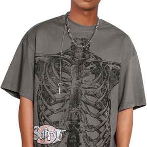 เสื้อยืดคอกลมโอเวอร์ไซส์ผู้ชาย ผ้าสแปนเด็กซ์/คอตตอน ทรงฮิปฮอป พิมพ์ลายตัวอักษรเต็มตัว ซักแล้ว ใส่สบาย ระบายอากาศได้ดี ไม่ยับ เหมาะสำหรับฤดูร้อน - Product Image 3