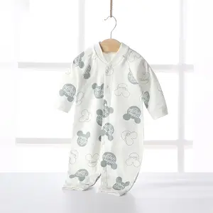 Roupa íntima de algodão classe a 1 bebê, peça única, primavera e outono, manga comprida, pijamas para recém-nascidos, escalada w