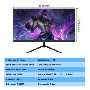 Монитор компьютера, <span class=keywords><strong>24</strong></span> дюйма, 100 Гц, высокая кисть 1920 * 1080fhd - Product Image 3