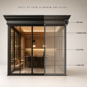 Solárium de Aluminio y Vidrio Templado, Cerramiento de Patio, Invernadero, Sala de Jardín, Estructura de Tamaño Personalizado para Villa, Hotel, Parque - Product Image 2
