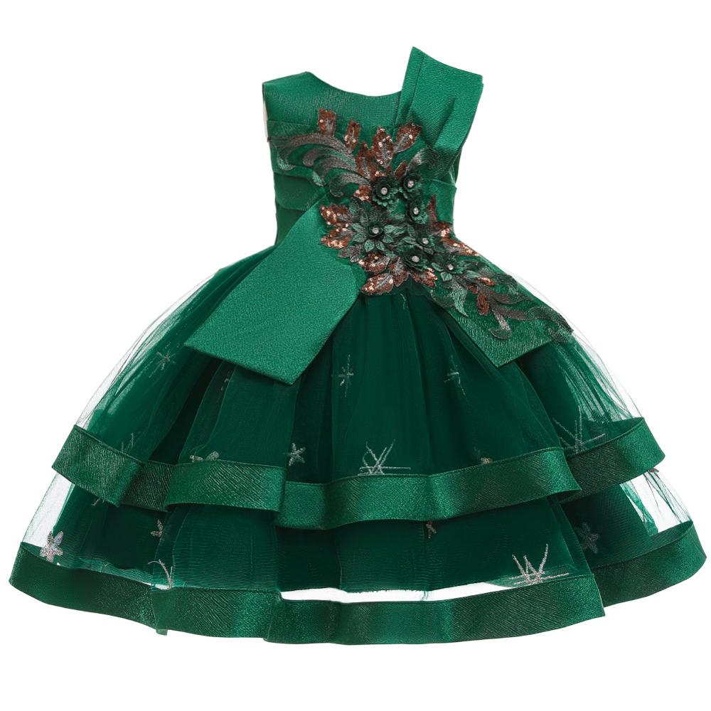 2021 Высококачественная модная детская одежда, платья для вечеринок для маленьких девочек, повседневное элегантное детское кружевное платье с узорами