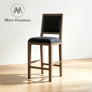 <span class=keywords><strong>Taburete</strong></span> de Barra Moderno para <span class=keywords><strong>Cocina</strong></span>, Diseño de Madera Tapizado, para Uso Comercial en Bistro, Bar, con Respaldo Alto - Product Image 1