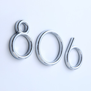 Custom Plastic Plating Silver 0-9 3d <strong>Number</strong> and English Alphabet Digital Name Plate - Product Image 2