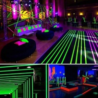 Ruban Fluorescent Coloré Lumineux UV sous Lumière Noire, Ruban Adhésif en Tissu Coton pour Fêtes, Artisanat et Décorations
