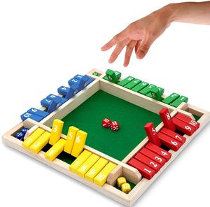 Jeu de société Shut the Box, Dames et Échecs, 2-4 Joueurs, en Bois, Jeu de Mathématiques de Table, Classique, Grand Format, pour Adultes et Enfants, avec 8 <span class=keywords><strong>D</strong></span>és, pour <span class=keywords><strong>la</strong></span> Classe, les Fêtes de Famille - Product Image 1