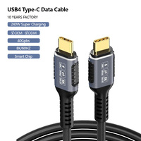Cable USB4 Tipo-C de 240W PD 40Gbps 8K, Chapado en Oro, Trenzado de Nailon y Metal, 0.5m/1m/2m para Carga Rápida de Portátiles