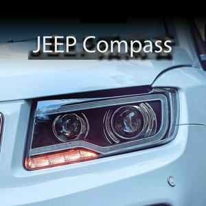 Gruppo Fari ad Alta Luminosità Modificato con LED DRL, Fari Allo Xenon con Indicatori di Direzione per Jeep Compass 2011-2016 - Product Image 4