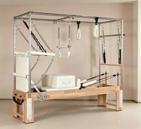 Cama Cadillac de Roble Ecológica Modelo 2026: Entrenador 3 en 1 para Gimnasios y Estudios de Pilates