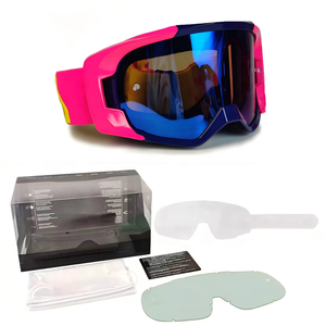 Gafas de Motocross <span class=keywords><strong>Fox</strong></span> con Lentes de Vidrio UV400 y Marco Flexible, Resistentes al Viento, Ligeras, Compatibles con <span class=keywords><strong>Cascos</strong></span> de PC - Product Image 4
