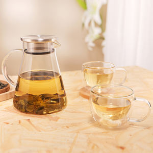 CnGlass مصنوع يدويًا من المصنع مباشرة وعاء Stovetop مع غطاء SS للقهوة والشاي للمطاعم - Product Image 4