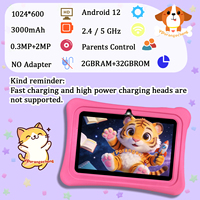Nouvelle tablette YPORANGE 7 pouces pour enfants, Android 12, processeur MTK Quad Core, Wi-Fi, écran 1024x600, jouet éducatif avec caméra 0.3MP+2MP