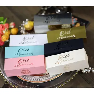 ZL Wholesale Luxury Gold Ramadan Eid Mubarak Candy Cookie Gift Box Packaging With Slide Lid