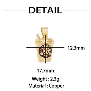 Colgante HD530 de lata de refresco con salsa picante de Venezuela, chapado en oro de 18K, esmaltado, con diseño divertido de lata de refresco y taza de café, para accesorio de joyería DIY - Product Image 5