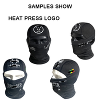Masque de ski intégral noir, cagoule de ski, masque de sport pour le ski, le football, résistant au vent, élastique, pour l'extérieur, avec logo personnalisé imprimé
