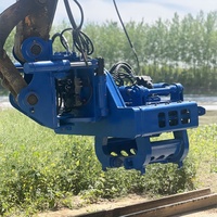 Marteau vibrant hydraulique à prise latérale monté sur excavatrice KS40, marteau de palissage, marteau vibrant pour palplanches, machine de palissage