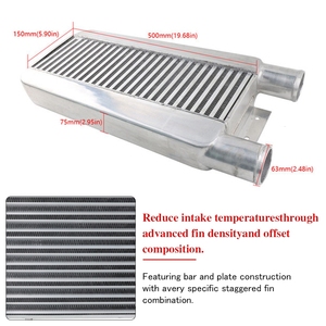 Bộ làm mát khí nạp bằng nhôm 24\"x11\"x3\" với tấm tản nhiệt 2.5\", lắp đặt cùng bên với Turbo - Product Image 4