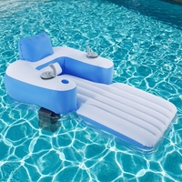 Chaise longue gonflable motorisée de luxe personnalisée en PVC pour piscine, tapis flottant 1 personne, chaise de piscine, équipement de divertissement aquatique
