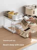 LANZYLO ODM Étagère de rangement multifonctionnelle en plastique à 2 niveaux PET+ABS pour cuisine, support à épices, gain de place pour comptoir et évier