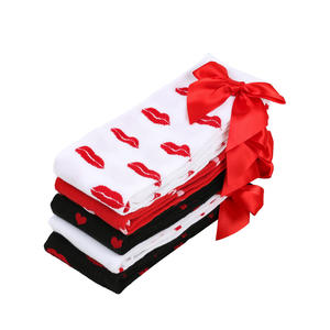 Cute Bow Lip Heart Patterned Mulheres's Over-Knee Long Socks para Festas dos Namorados - Product Image 6