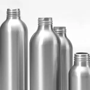 Empty Aluminum Cosmetic Packaging Water Lotion Bottle Metal Packaging 100ml 300ml 400ml 500ml Silver Alum Bottle With Screw Lid