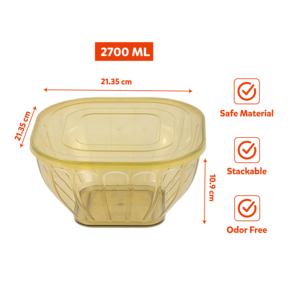 2700ML Stackable Square Food Storage Box Flip Top Lid PP Food Grade Eco-Friendly Dishwasher Safe Fresh Keeping <b>Container</b> Kitchen - Product Image 2