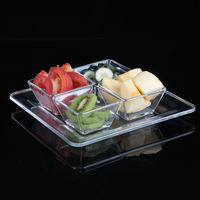 Assiettes de service carrées écologiques PS, lot de 5, pour les collations, les salades et les apéritifs de mariage