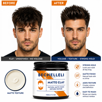 Cire coiffante mate pour hommes OEM, tenue forte, effet texturisant, look naturel, volume accru, pâte coiffante pour hommes