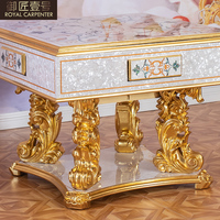 Table de Mahjong Automatique en Bois Massif de Style Européen Louvre, Meubles de Luxe de Style Français pour la Maison, Loisirs, Salon, Coquillage