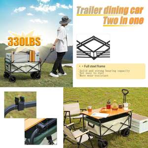Chariot pliable robuste avec table pliante pour le transport d'expéditions, de <span class=keywords><strong>camping</strong></span>, de pique-niques et de stands - Product Image 4