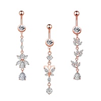 Anneau de nombril personnalisé en acier inoxydable, nouveau Design de fleur, bijoux de Piercing pour le corps, Archer en Zircon pour hommes