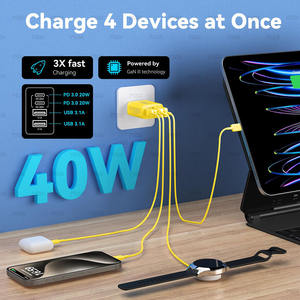 Chargeur mural multiport USB-C 40W 4 ports OEM avec charge rapide QC3.0 pour iPhone 17 - Product Image 6
