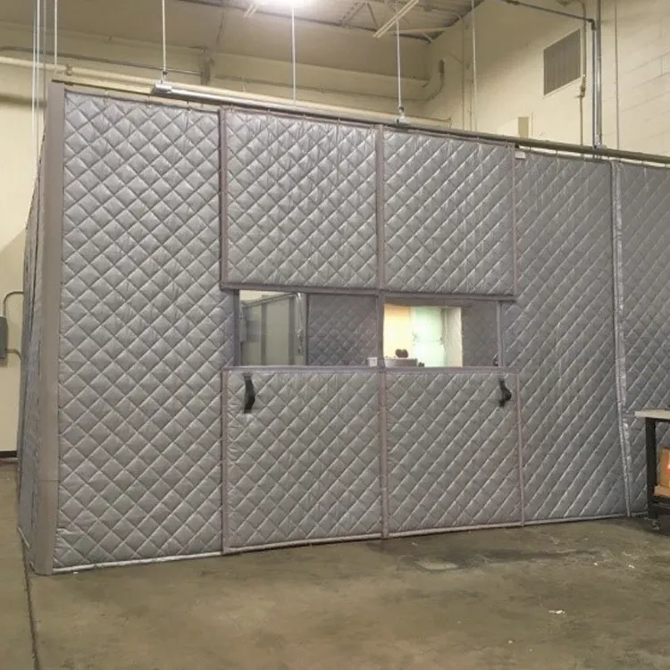 Itong-Manta acústica gris absorbente de sonido para construcción al aire libre, barrera de sonido retardante de llama de plata