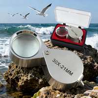 Portable Folding Pocket Loupe 10X 20X 30X Optical Glass Magnifier 21mm Mini Magnifier for Jewelry Coin Watch Repair Wholesale