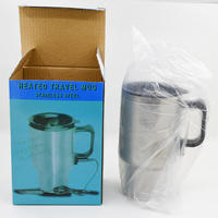 Mug chauffant électrique pour voiture 12V 24V, 500 ml, en acier inoxydable, contrôle intelligent de la température, tasse chauffante électrique portable pour les voyages