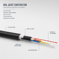Kabel Serat Optik Lapis Baja Mode Tunggal GJFJH63 dengan Jaring Baja Spiral Ganda, Kekuatan Tarik Tinggi, Desain Kehilangan Penyisipan Rendah