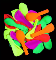 50 ballons néon réutilisables, 6 couleurs, impression fluorescente UV, décorations de fête durables pour anniversaire, Noël, Pâques, Diwali