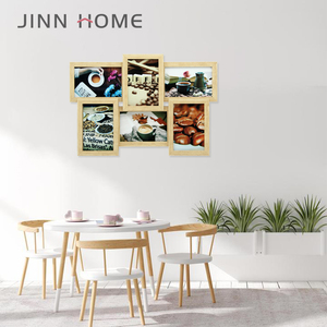Jinn Home <strong>Large</strong> Wall Decoration Eco-Friendly 4 Color Wooden Photo <strong>Frame</strong> 6 PCS 10x15cm Poster Gallery <strong>Collage</strong> Art Customized Logo - Product Image 3