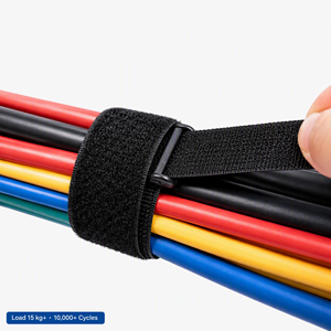 <strong>Reusable</strong> Hook Loop <strong>Cable</strong> Management Straps, Adjustable Wire <strong>Ties</strong>, 1-25m/Roll, 10-300mm, Custom Printing - Product Image 2