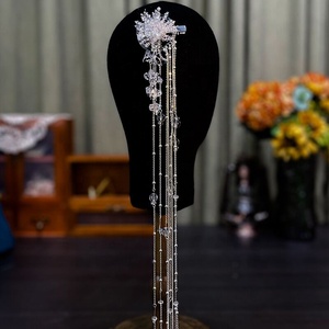 Bán buôn thời trang cưới cô dâu tua cilp Bridal scrunchies bướm pha lê Bridal tóc Clips - Product Image 5