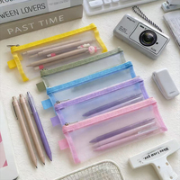 Sac de papeterie Ingenuity personnalisable en maille transparente avec fermeture éclair, grande capacité, spécifique aux examens, simple et portable, pour le voyage